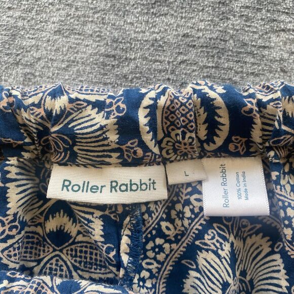 Anthropologie Roller Rabbit Culotte Womens Large Blue Yarella Flounce Pants Boho - Picture 8 of 15